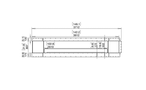 Ecosmart Fire Flex 140PN.BX2 Peninsula Fireplace Insert - Black Finish / Black Burner - ESF.FX.140PN.BX2.B
